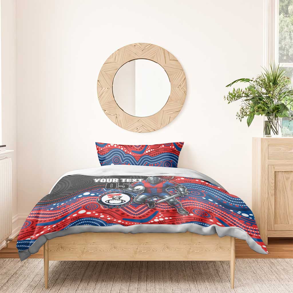 Custom Knights Bedding Set Warrior Mascot With Aboriginal Indigenous