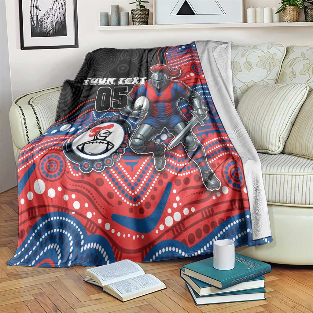 Custom Knights Blanket Warrior Mascot With Aboriginal Indigenous