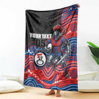 Custom Knights Blanket Warrior Mascot With Aboriginal Indigenous