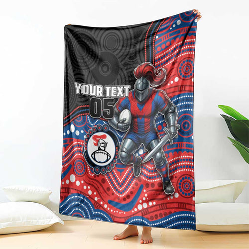 Custom Knights Blanket Warrior Mascot With Aboriginal Indigenous
