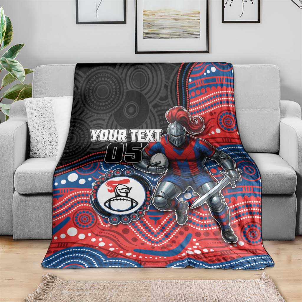 Custom Knights Blanket Warrior Mascot With Aboriginal Indigenous