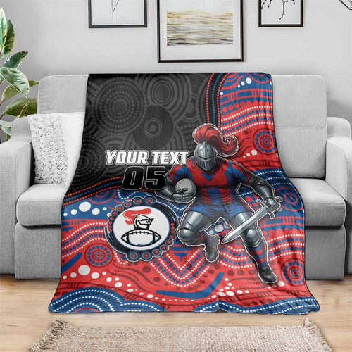 Custom Knights Blanket Warrior Mascot With Aboriginal Indigenous