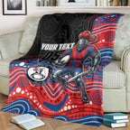 Custom Knights Blanket Warrior Mascot With Aboriginal Indigenous