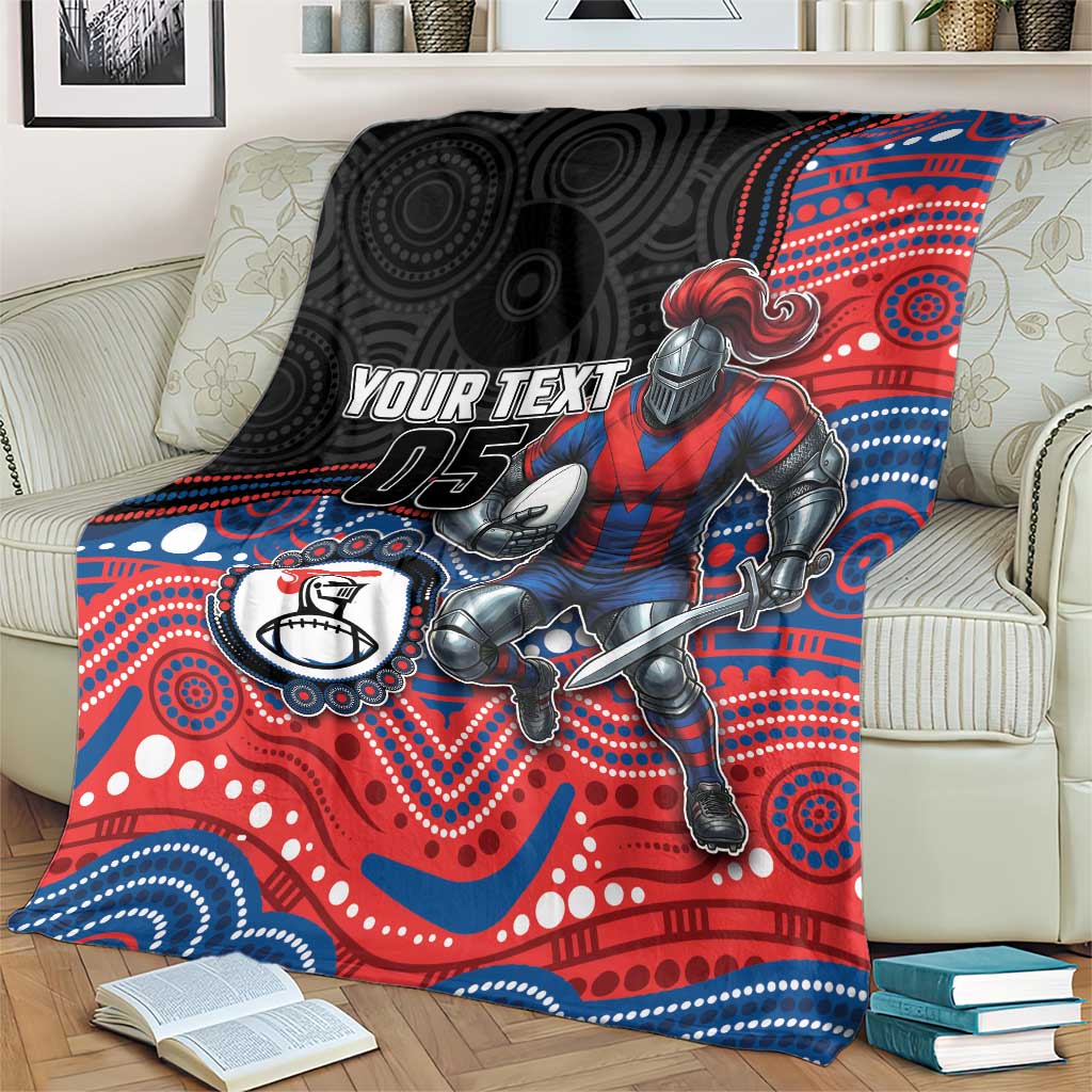 Custom Knights Blanket Warrior Mascot With Aboriginal Indigenous