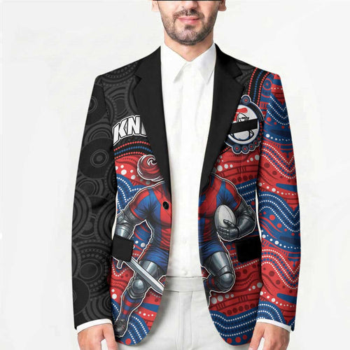 Custom Knights Blazer Warrior Mascot With Aboriginal Indigenous