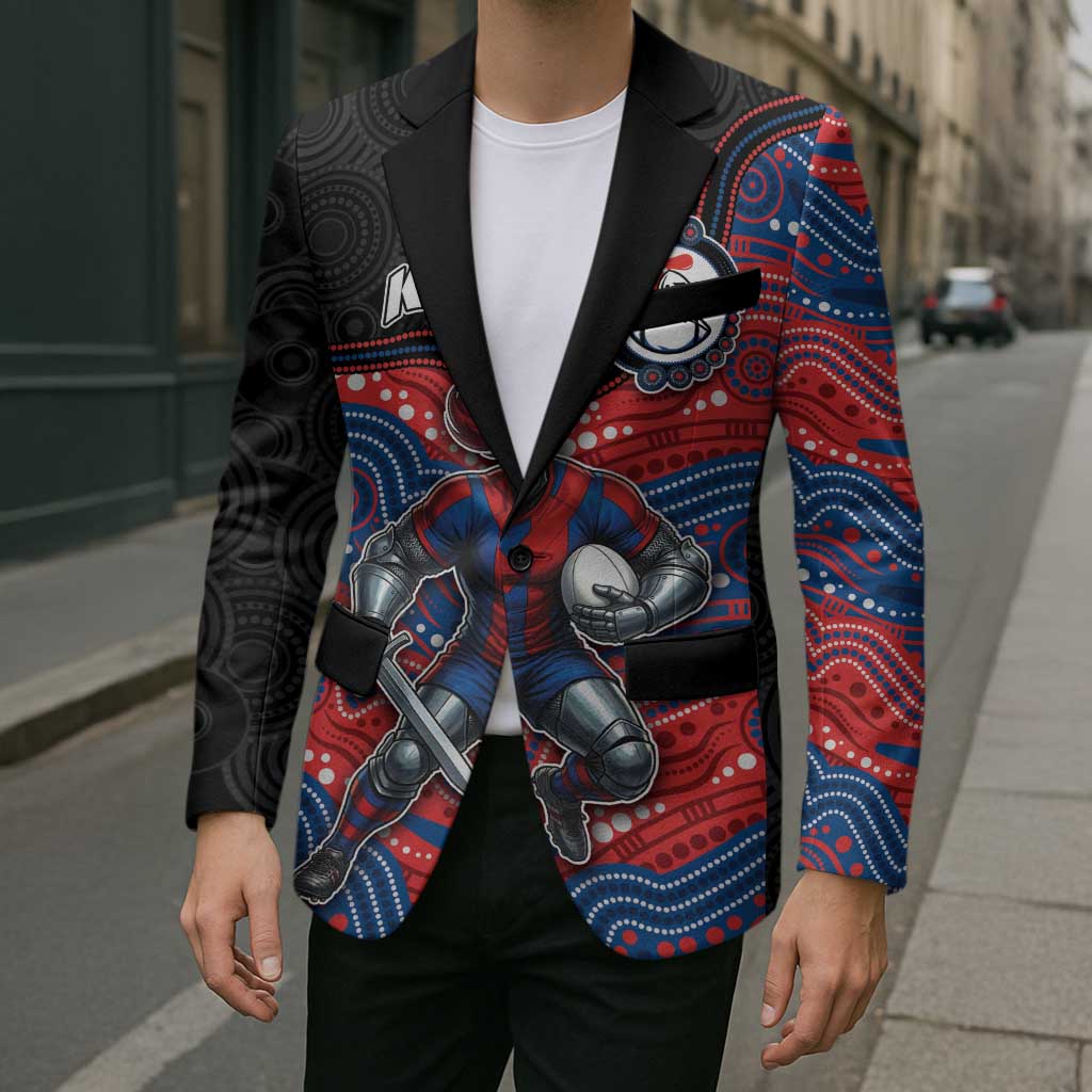 Custom Knights Blazer Warrior Mascot With Aboriginal Indigenous