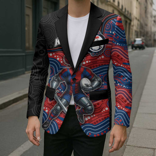 Custom Knights Blazer Warrior Mascot With Aboriginal Indigenous