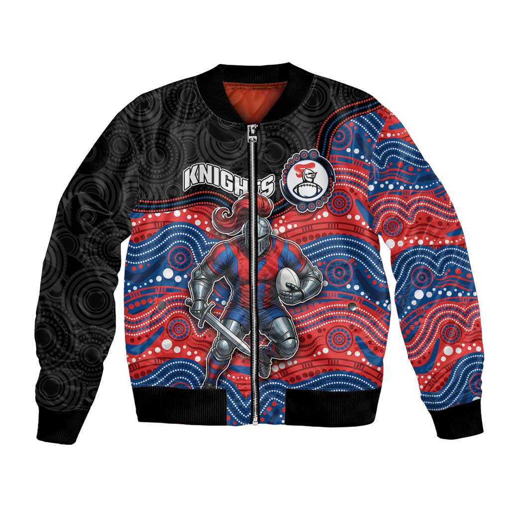 Custom Knights Bomber Jacket Warrior Mascot With Aboriginal Indigenous