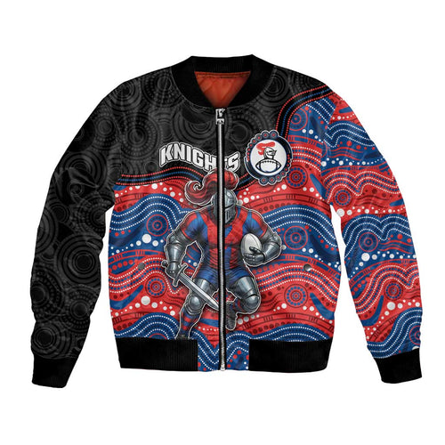 Custom Knights Bomber Jacket Warrior Mascot With Aboriginal Indigenous