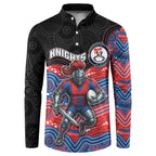 Custom Knights Button Sweatshirt Warrior Mascot With Aboriginal Indigenous