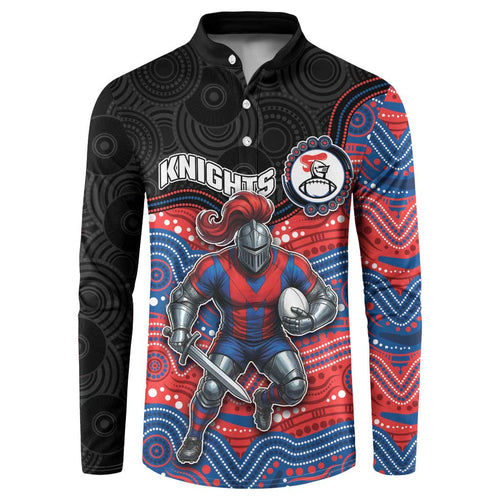 Custom Knights Button Sweatshirt Warrior Mascot With Aboriginal Indigenous