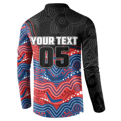 Custom Knights Button Sweatshirt Warrior Mascot With Aboriginal Indigenous