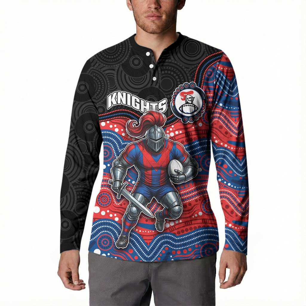 Custom Knights Button Sweatshirt Warrior Mascot With Aboriginal Indigenous