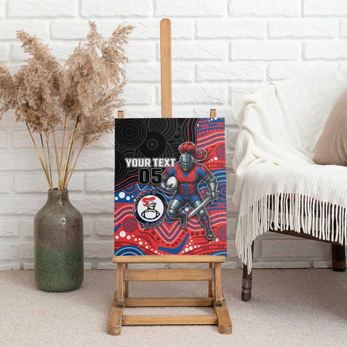 Custom Knights Canvas Wall Art Warrior Mascot With Aboriginal Indigenous