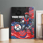 Custom Knights Canvas Wall Art Warrior Mascot With Aboriginal Indigenous