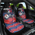 Custom Knights Car Seat Cover Warrior Mascot With Aboriginal Indigenous
