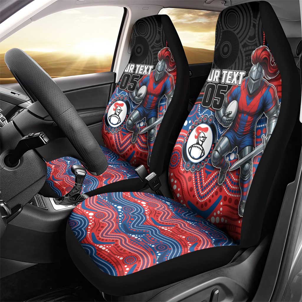 Custom Knights Car Seat Cover Warrior Mascot With Aboriginal Indigenous