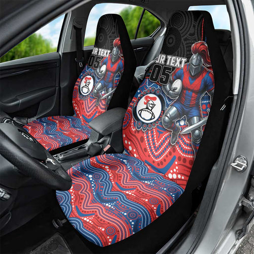 Custom Knights Car Seat Cover Warrior Mascot With Aboriginal Indigenous