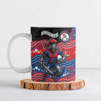 Custom Knights Ceramic Mug Warrior Mascot With Aboriginal Indigenous