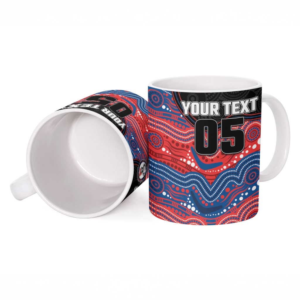 Custom Knights Ceramic Mug Warrior Mascot With Aboriginal Indigenous