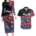 Custom Knights Couples Matching Long Sleeve Bodycon Dress and Hawaiian Shirt Warrior Mascot With Aboriginal Indigenous