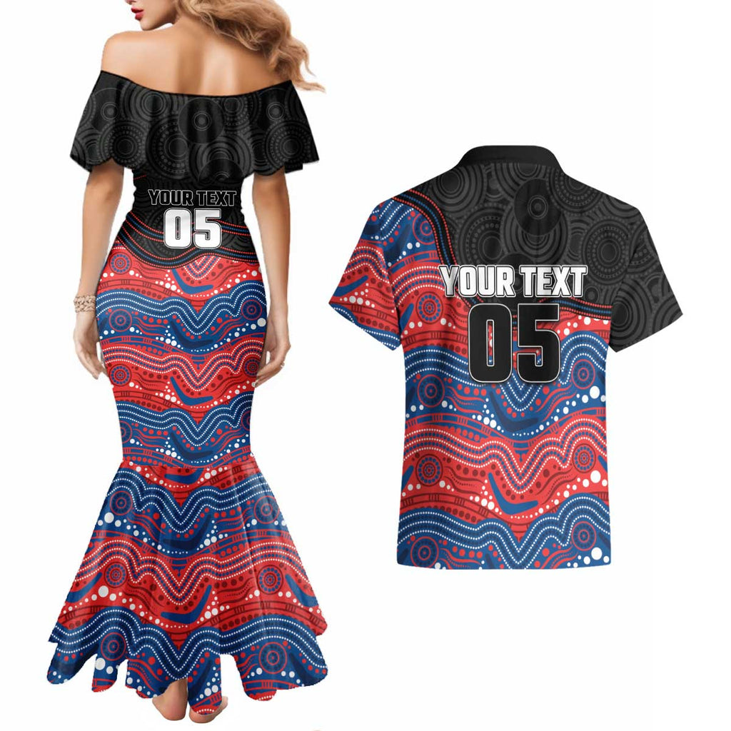 Custom Knights Couples Matching Mermaid Dress and Hawaiian Shirt Warrior Mascot With Aboriginal Indigenous