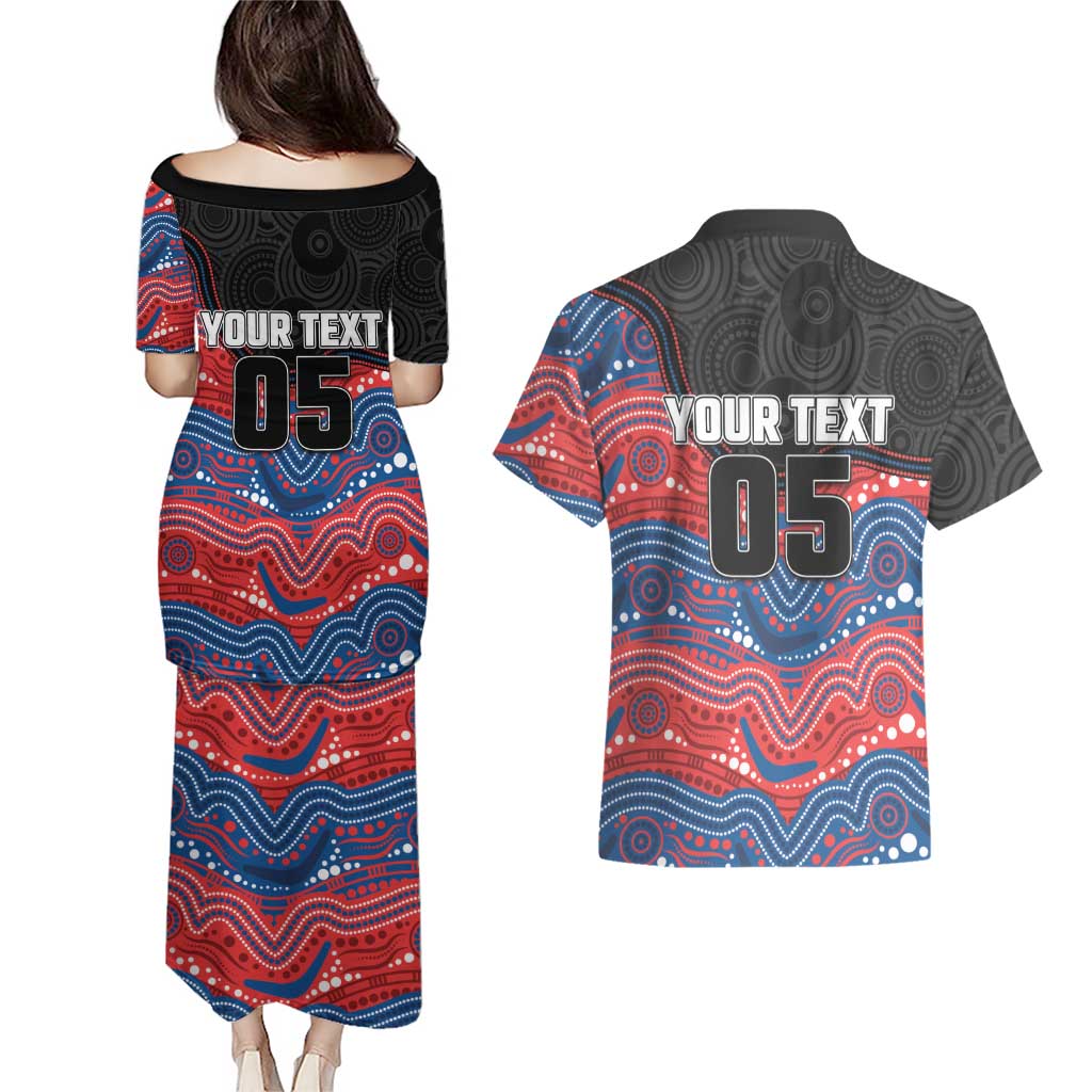 Custom Knights Couples Matching Puletasi and Hawaiian Shirt Warrior Mascot With Aboriginal Indigenous