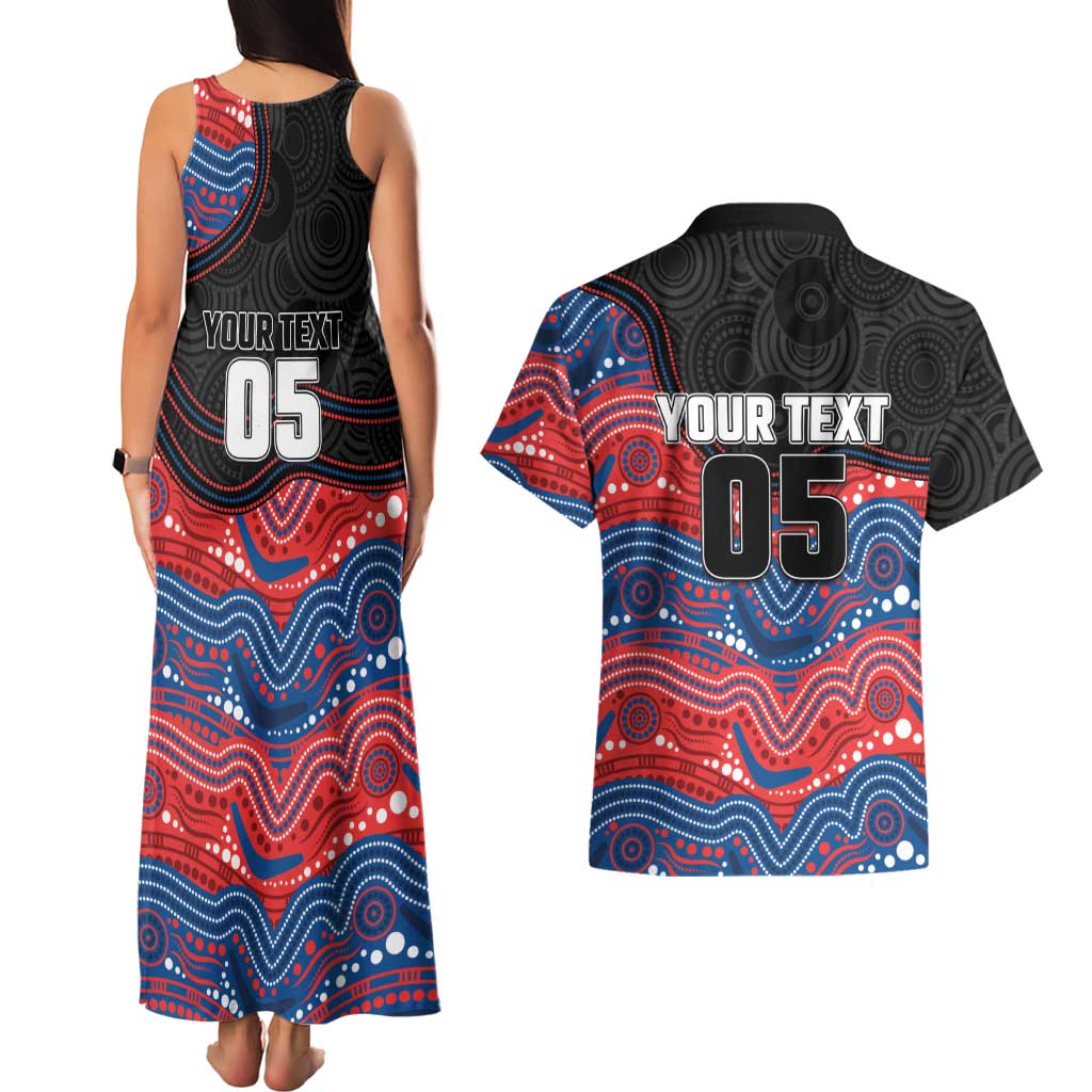 Custom Knights Couples Matching Tank Maxi Dress and Hawaiian Shirt Warrior Mascot With Aboriginal Indigenous