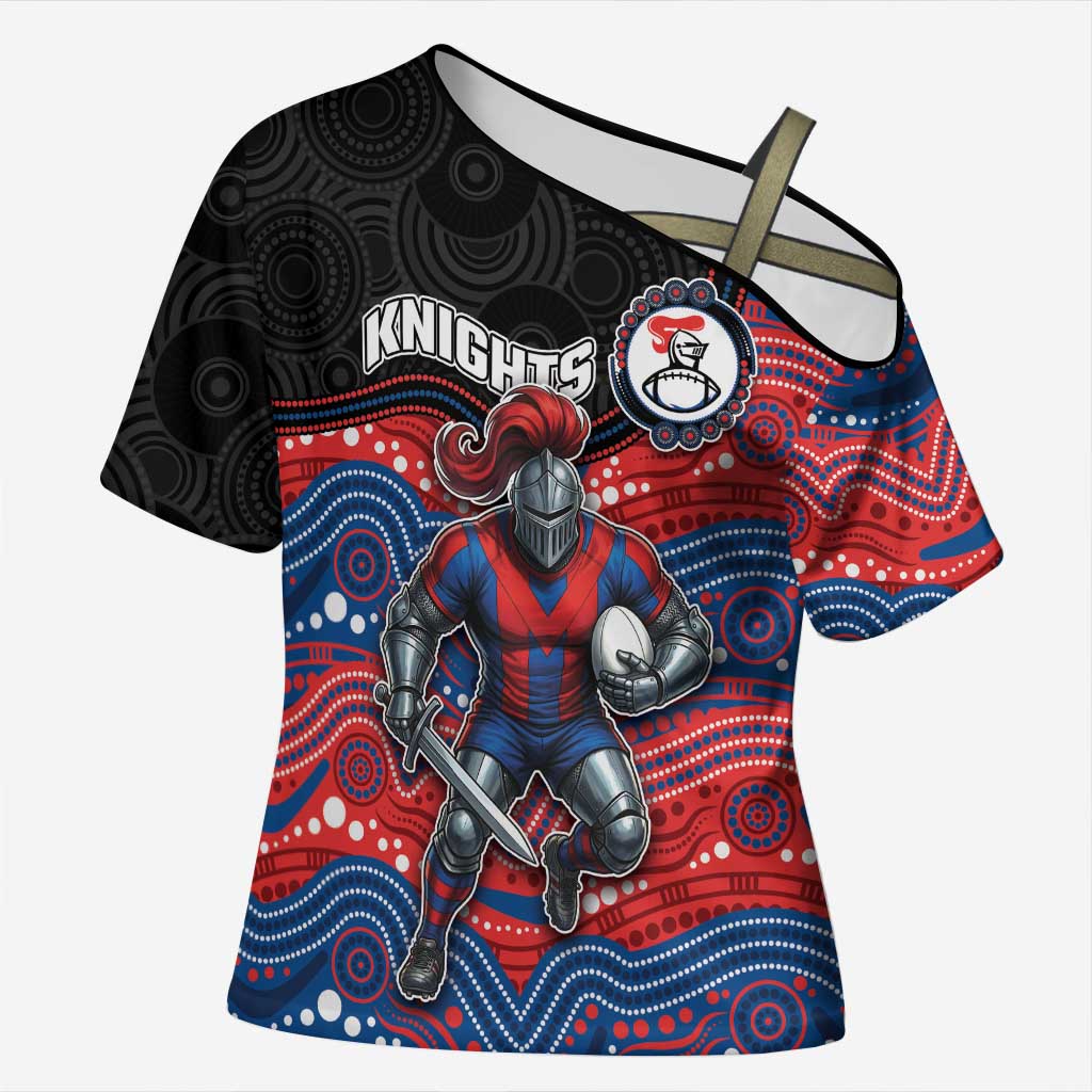 Custom Knights Cross Shoulder Shirt Warrior Mascot With Aboriginal Indigenous