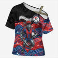 Custom Knights Cross Shoulder Shirt Warrior Mascot With Aboriginal Indigenous