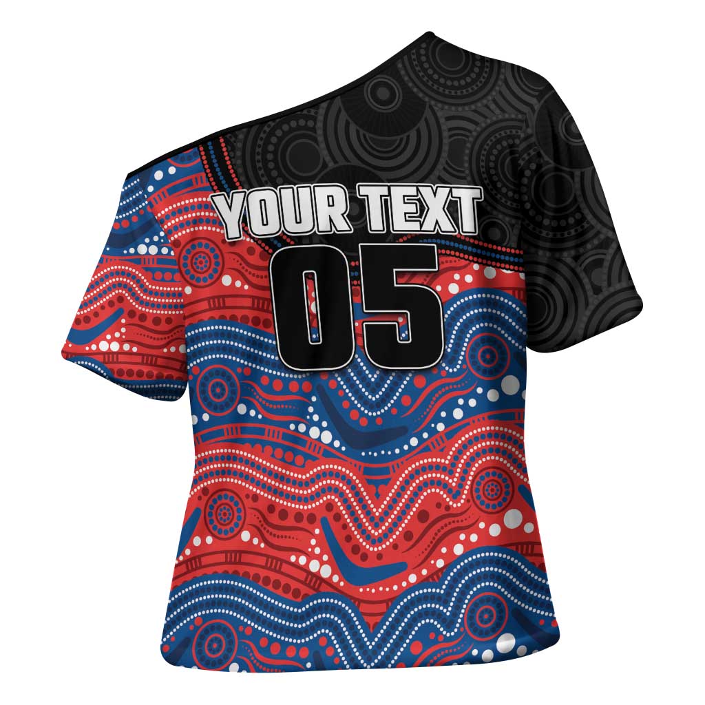 Custom Knights Cross Shoulder Shirt Warrior Mascot With Aboriginal Indigenous