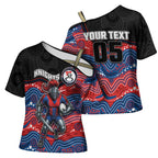 Custom Knights Cross Shoulder Shirt Warrior Mascot With Aboriginal Indigenous