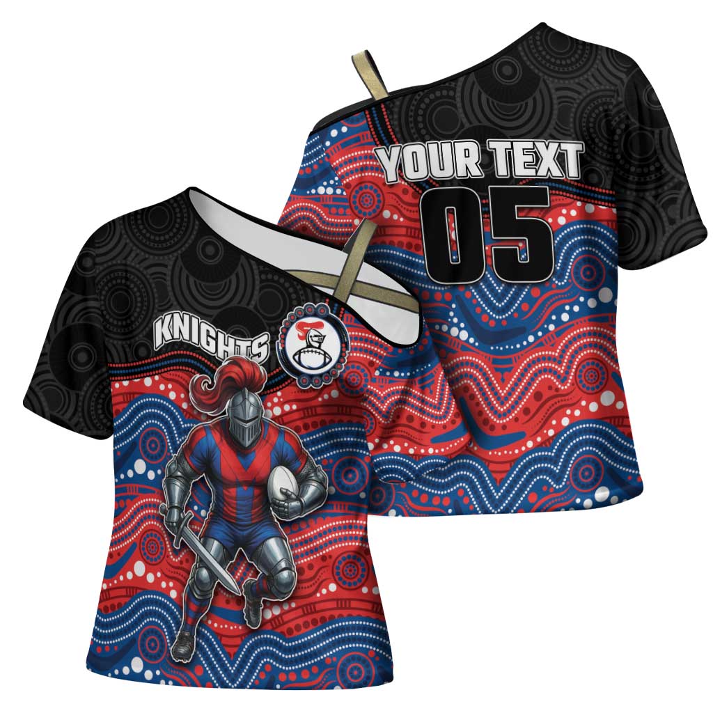 Custom Knights Cross Shoulder Shirt Warrior Mascot With Aboriginal Indigenous