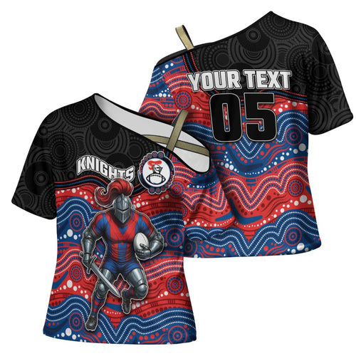 Custom Knights Cross Shoulder Shirt Warrior Mascot With Aboriginal Indigenous
