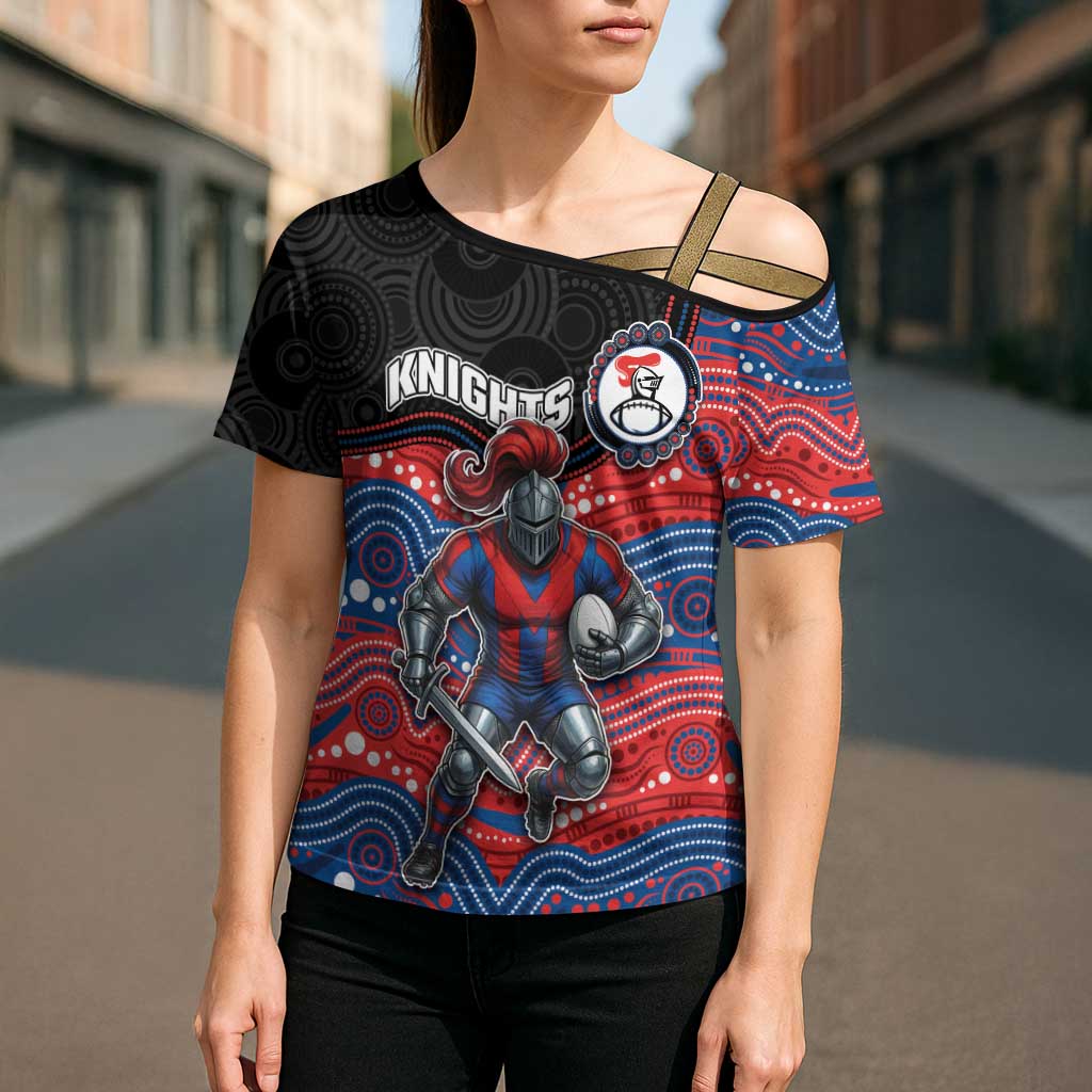 Custom Knights Cross Shoulder Shirt Warrior Mascot With Aboriginal Indigenous