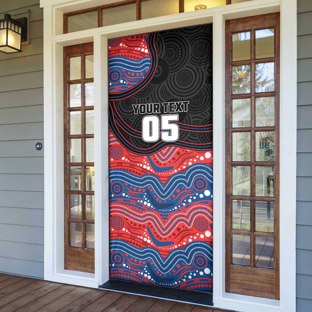 Custom Knights Door Cover Warrior Mascot With Aboriginal Indigenous