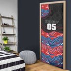 Custom Knights Door Cover Warrior Mascot With Aboriginal Indigenous