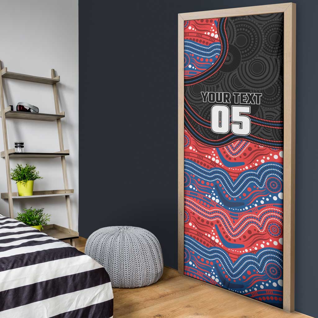 Custom Knights Door Cover Warrior Mascot With Aboriginal Indigenous