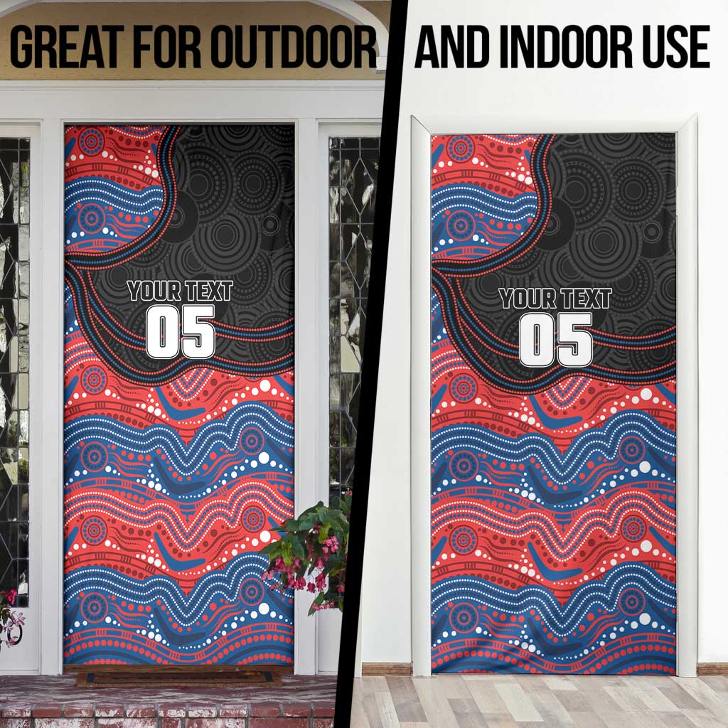 Custom Knights Door Cover Warrior Mascot With Aboriginal Indigenous