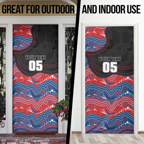 Custom Knights Door Cover Warrior Mascot With Aboriginal Indigenous