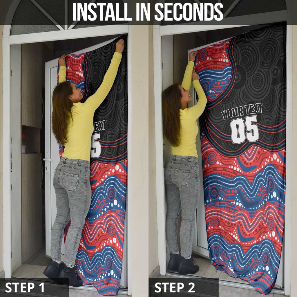 Custom Knights Door Cover Warrior Mascot With Aboriginal Indigenous