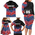 Custom Knights Family Matching Long Sleeve Bodycon Dress and Hawaiian Shirt Warrior Mascot With Aboriginal Indigenous