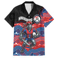 Custom Knights Family Matching Long Sleeve Bodycon Dress and Hawaiian Shirt Warrior Mascot With Aboriginal Indigenous