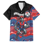 Custom Knights Family Matching Long Sleeve Bodycon Dress and Hawaiian Shirt Warrior Mascot With Aboriginal Indigenous