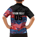 Custom Knights Family Matching Off Shoulder Maxi Dress and Hawaiian Shirt Warrior Mascot With Aboriginal Indigenous