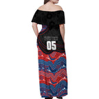 Custom Knights Family Matching Off Shoulder Maxi Dress and Hawaiian Shirt Warrior Mascot With Aboriginal Indigenous