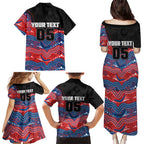 Custom Knights Family Matching Puletasi and Hawaiian Shirt Warrior Mascot With Aboriginal Indigenous