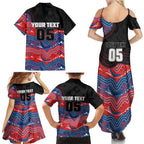 Custom Knights Family Matching Summer Maxi Dress and Hawaiian Shirt Warrior Mascot With Aboriginal Indigenous