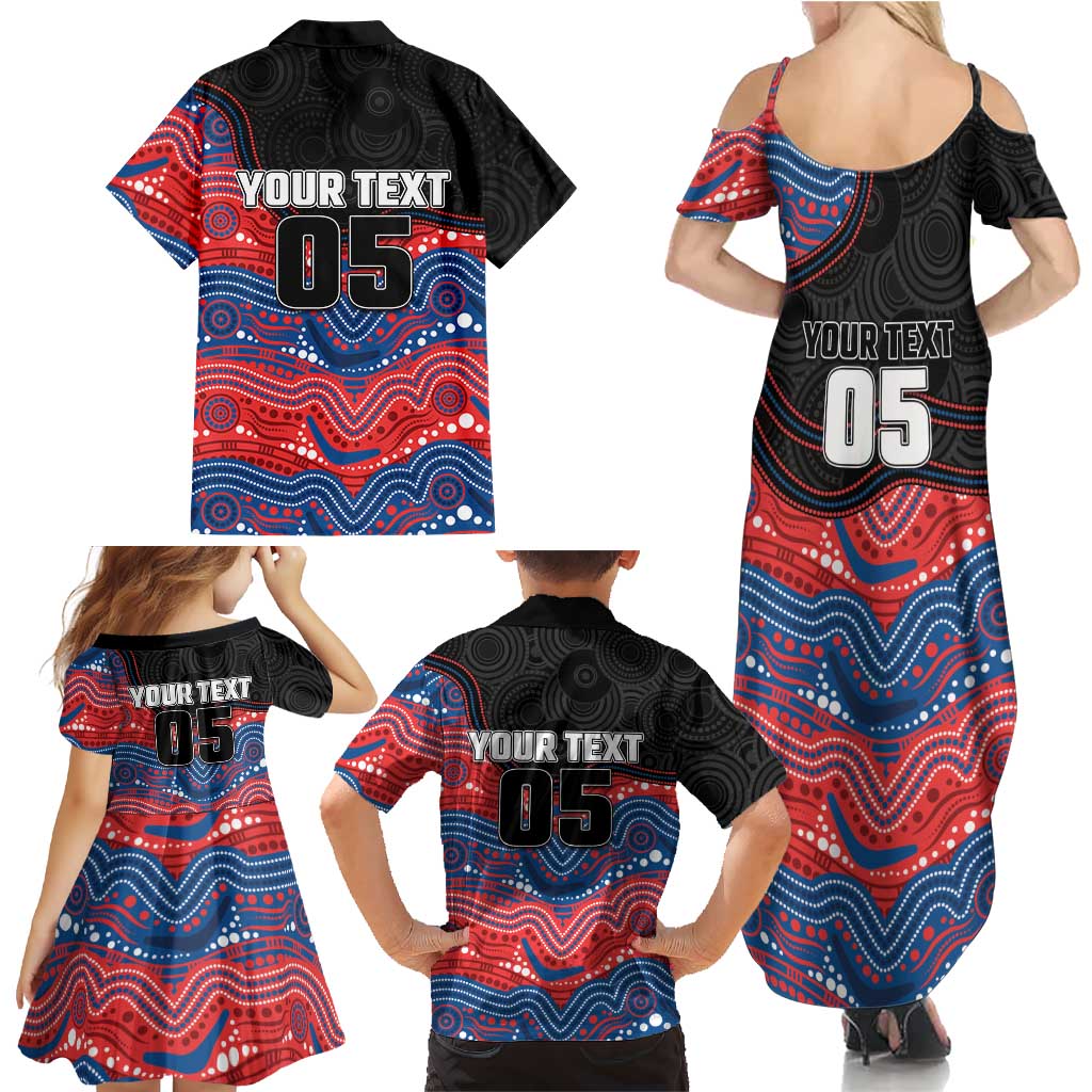 Custom Knights Family Matching Summer Maxi Dress and Hawaiian Shirt Warrior Mascot With Aboriginal Indigenous