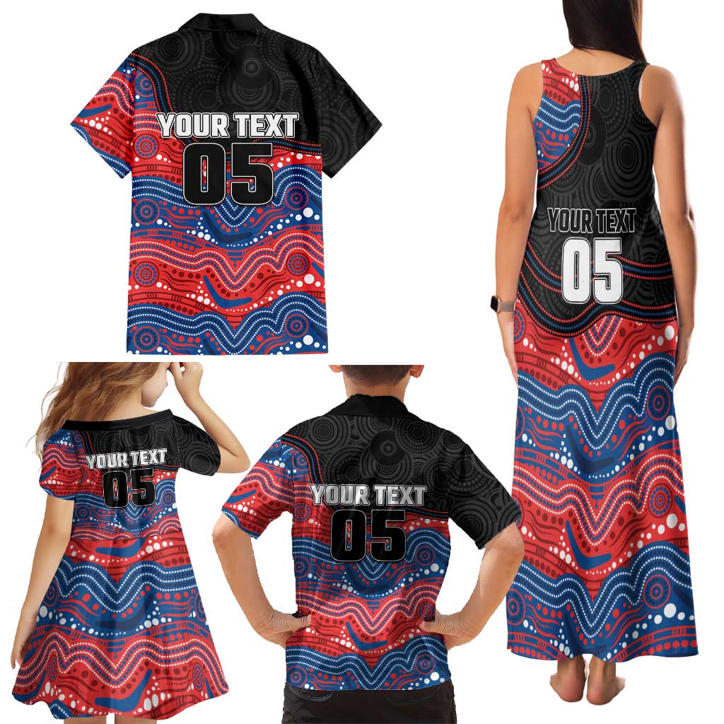 Custom Knights Family Matching Tank Maxi Dress and Hawaiian Shirt Warrior Mascot With Aboriginal Indigenous